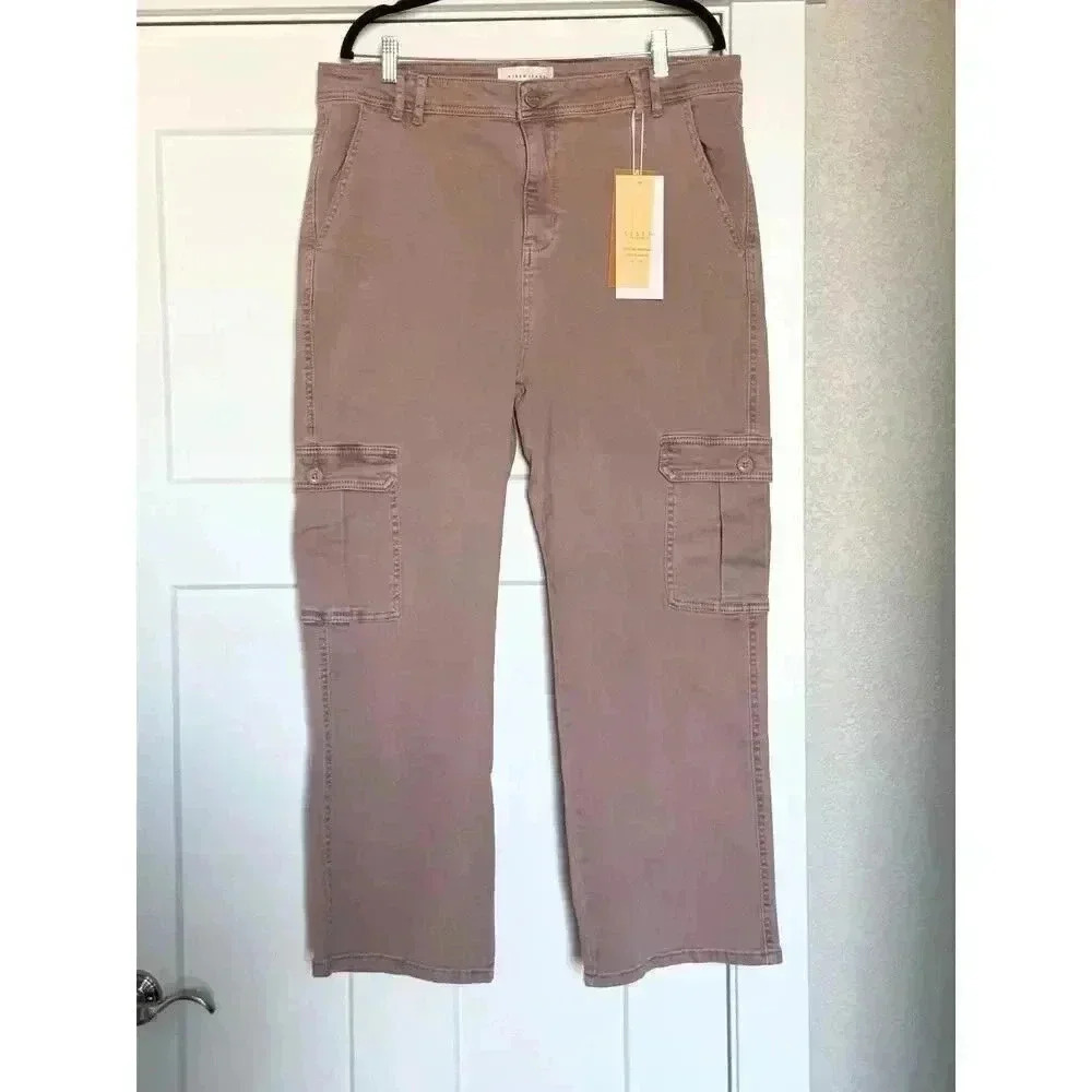 NWT Risen Womens Risen High-Rise Cargo Pants Mauve Size 2XL - Picture 5 of 13